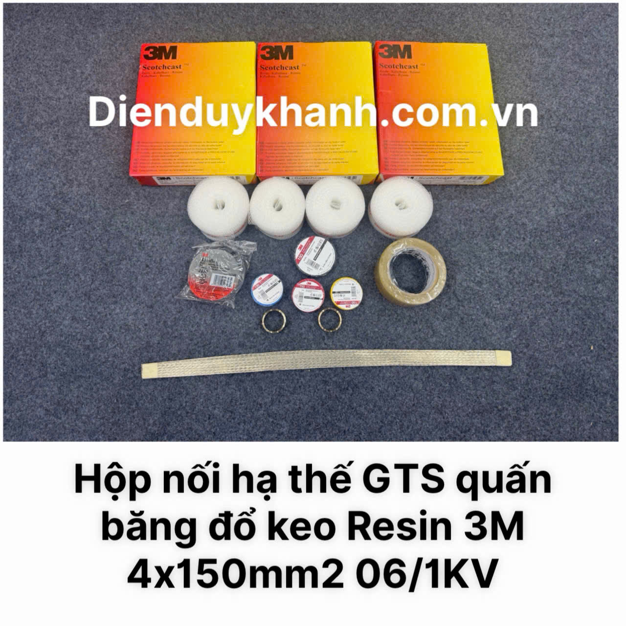 Hộp nối cáp hạ thế 4x150mm2 quấn băng đổ keo Resin 3M chính hãng giá rẻ